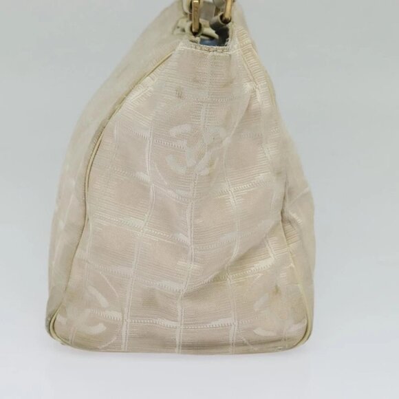 CHANEL New Travel Line Hand Bag Nylon Beige CC Auth bs24763 - Picture 14 of 16